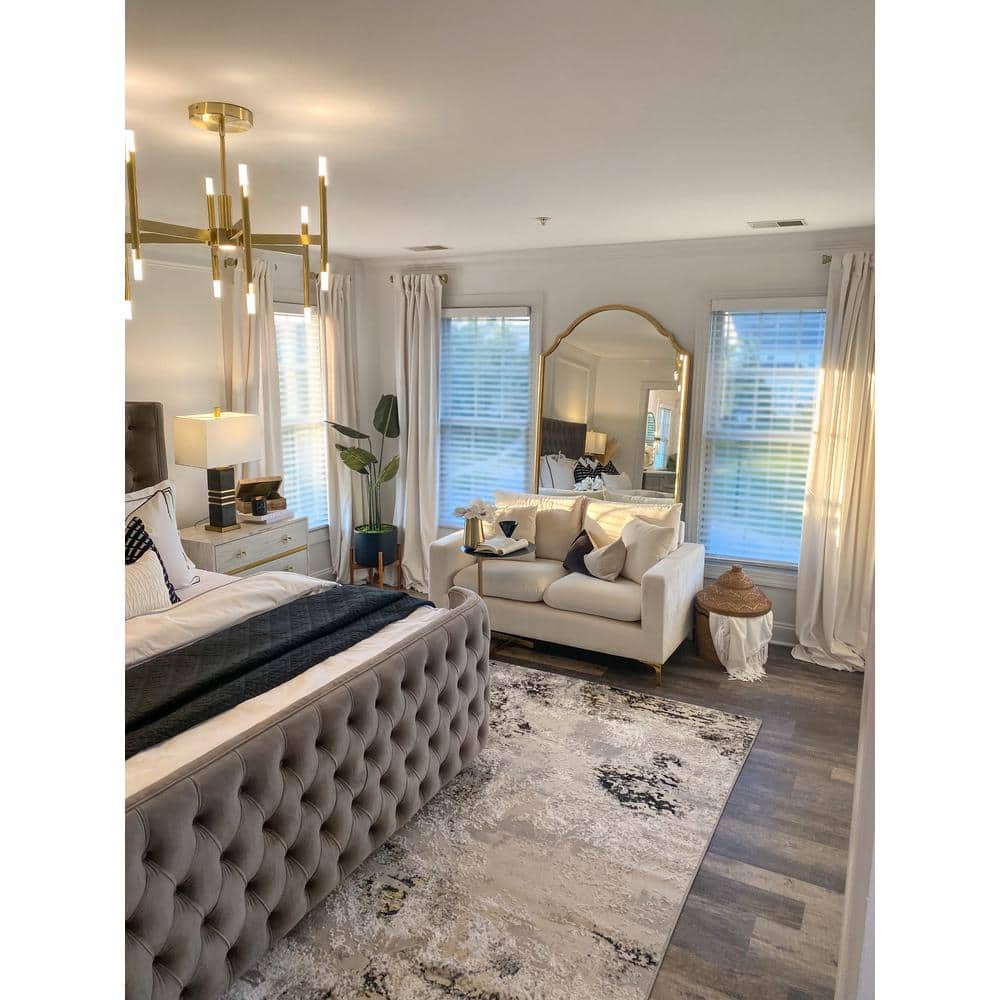 Amelia 9' x 12' Grey and Gold Synthetic Reversible Area Rug