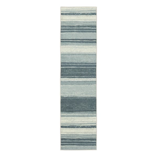 Mohawk Home Rainbow Blue 2 ft. x 5 ft. Striped Runner Rug