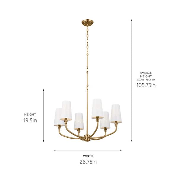 Kichler Adeena 6-Light Brushed Traditional Chandelier