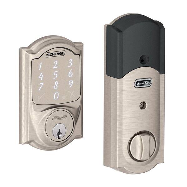 Schlage Camelot Satin Nickel Sense Smart Door Lock with Alarm