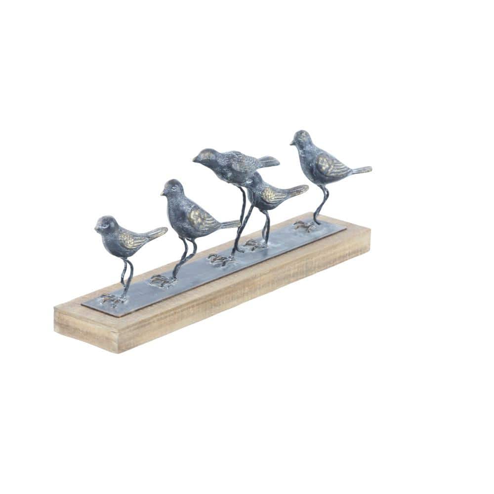 Classic 18" Gray Metal Bird Tabletop Sculpture