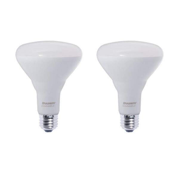 Bulbrite 65W Equivalent Warm White Light BR30 Dimmable LED Very Wide Flood Medium Screw Light Bulb (2-Pack)