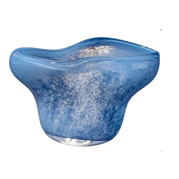 Lesy Blue Abstract Glass 14 in. Decorative Bowl
