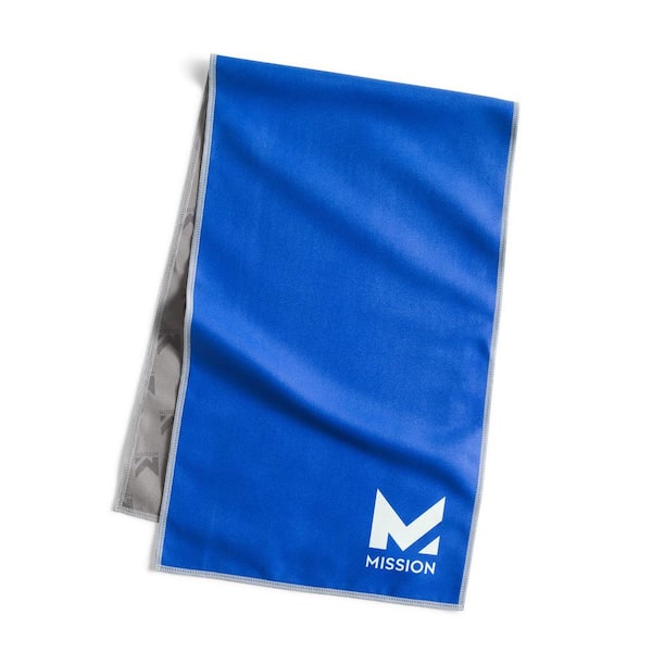 Mission Hydro Active 12 in. x 33 in. Unisex Blue Microfiber Large Cooling Towel