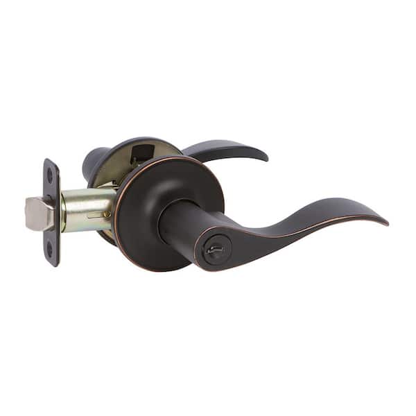 DELANEY HARDWARE KIT#BN3007R-PP 5-Bennett Edged Oil Rubbed Bronze Entry Door Handles and 5-Edged Oil Rubbed Bronze Sgl Cyl Deadbolts All Keyed Alike - 3