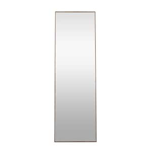 19 in. W x 63 in. H Rectangular Wood Framed Wall Bathroom Vanity Mirror in Brown