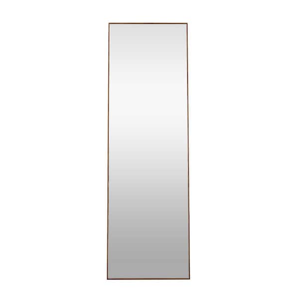 Unbranded 19 in. W x 63 in. H Rectangular Wood Framed Wall Bathroom Vanity Mirror in Brown