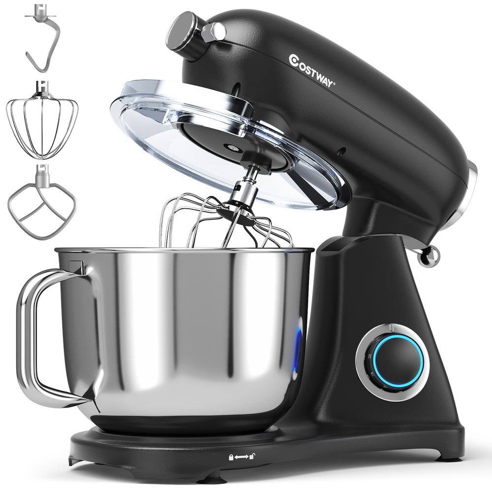 Costway 800W 7 qt. . 6Speed Black Stainless Steel Stand Mixer with