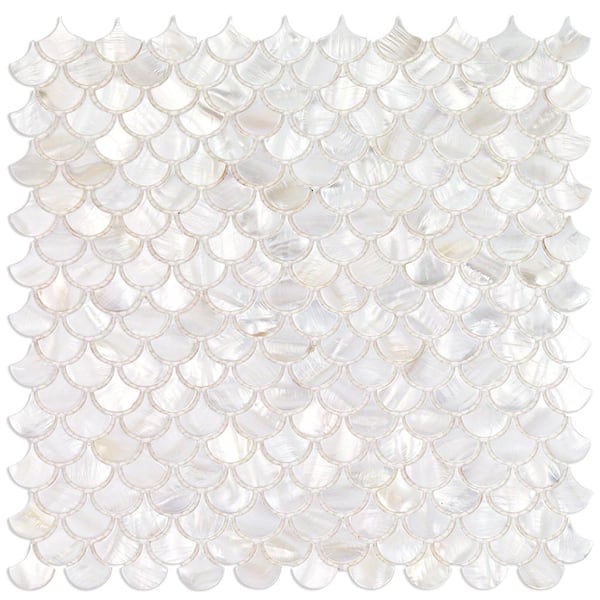 Ivy Hill Tile Pacif White Shells Pearl Shell 3 in. x 6 in. Mosaic Tile Sample