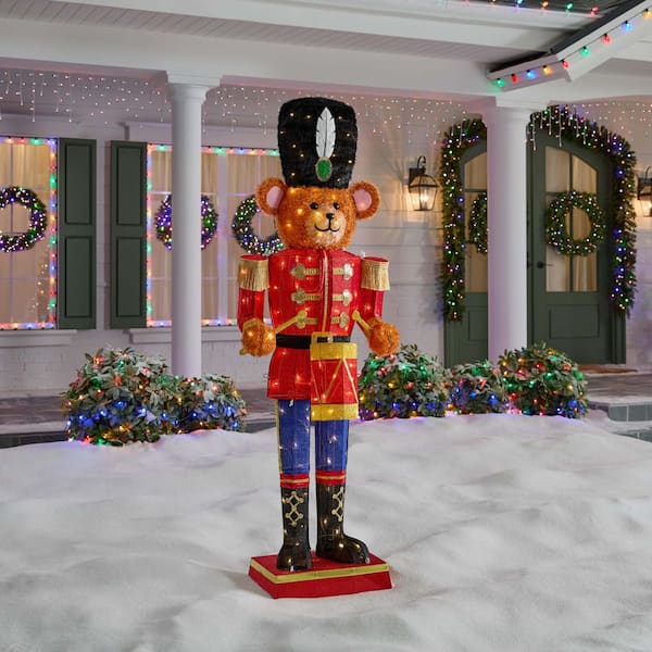 6 ft Yuletide Lane LED Teddy Bear Nutcracker Y25