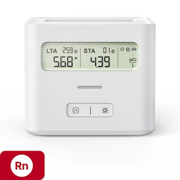 Radon Detector with LCD Display (1-Pack) White 2 Years Battery Life XR0A-SR