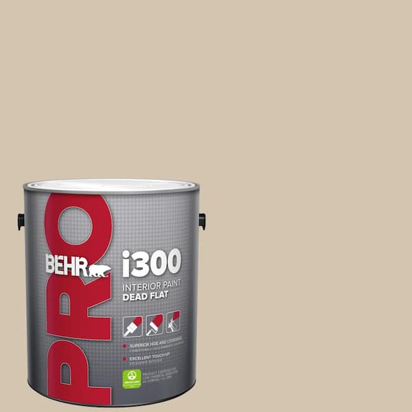 BEHR PRO 1 gal. #N300-3 Casual Khaki Dead Flat Interior Paint