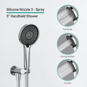 10 in. Single-Handle 3-Spray Round Rain Shower Head Round High Pressure Shower Faucet in Chrome (Valve Included)