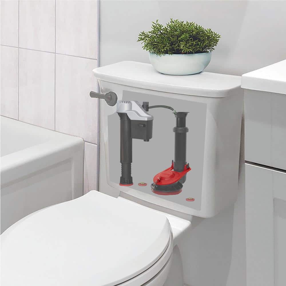 Universal Red Rubber Toilet Flapper with Stainless Steel Chain