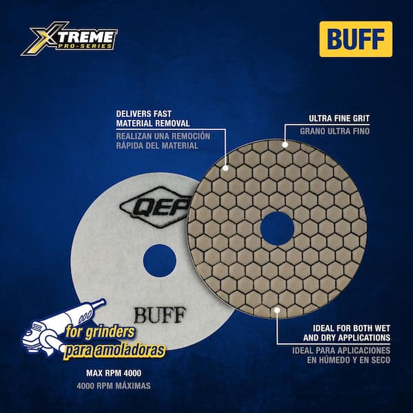Xtreme 4 in. Dry Diamond Polishing Buffing Pad for Ceramic, Porcelain, Engineered Stone, Concrete, Marble, Granite
