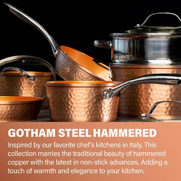 https://images.thdstatic.com/productImages/146cbad2-c556-46b2-bde8-18be42389911/svn/hammered-copper-gotham-steel-skillets-2692-1f_600.jpg