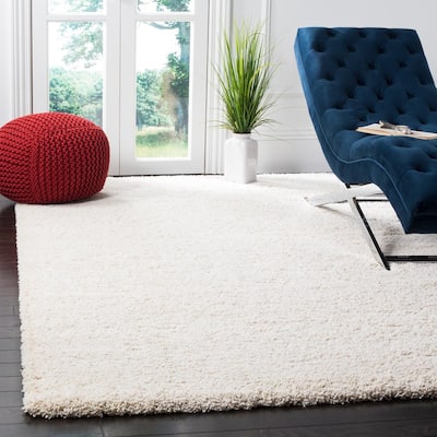 Milan Shag Ivory 8 ft. x 10 ft. Solid Area Rug