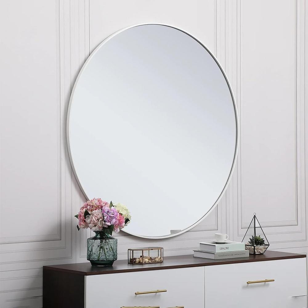 36 in. W x 36 in. H Medium Round Aluminium Framed Wall Bathroom Vanity Mirr
