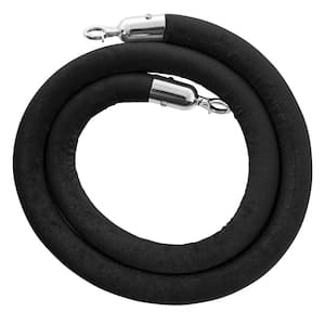 US Weight Black Velvet Rope with Chrome Ends