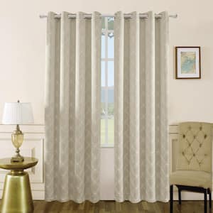 Amelia 126 in. L x 50 in. W Blackout Polyester Curtain in Sand