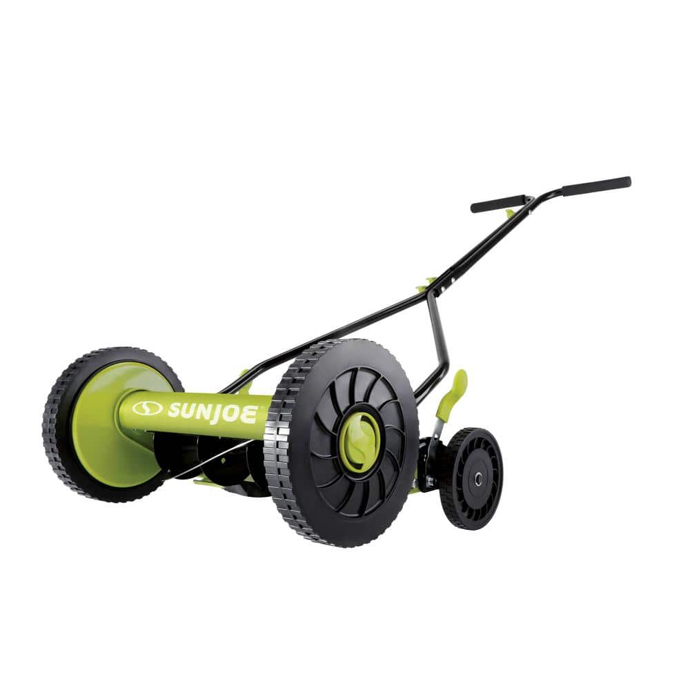 Sun Joe MJ503M Manual Reel Mower , 14-Inch , Quad Wheel , 9-Position