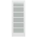 36 in. x 96 in. MODA Primed PMT1066 Solid Core Wood Interior Door Slab w/Translucent Glass
