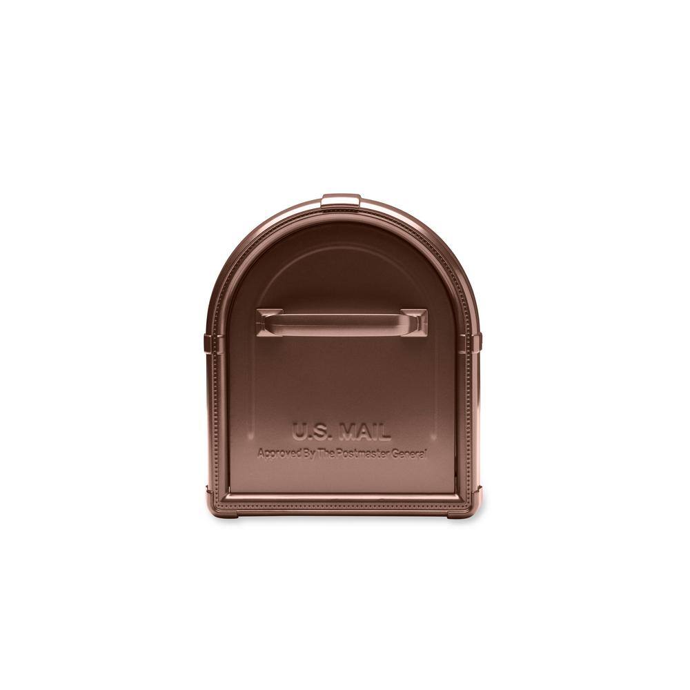 Copper Medium Post Mount Lockable Aluminum Mailbox