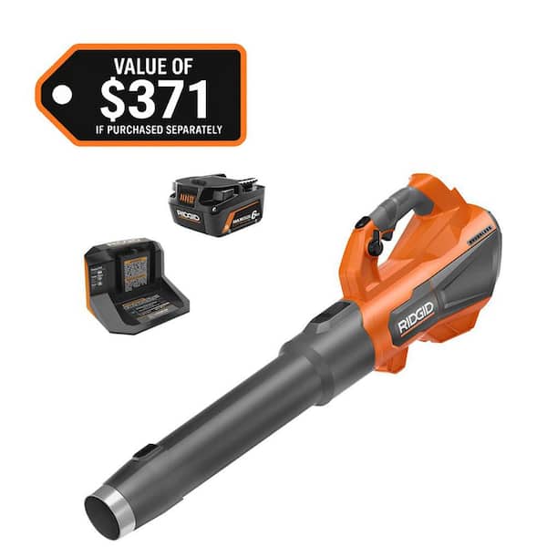 18V Brushless 130 MPH 510 CFM Cordless Battery Leaf Blower with 6.0 Ah MAX Output Battery and Charger