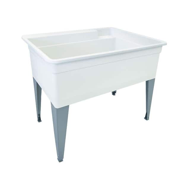 BigTub Utilatub 40 in. x 24 in. Polypropylene Utility Tub in White with Legs