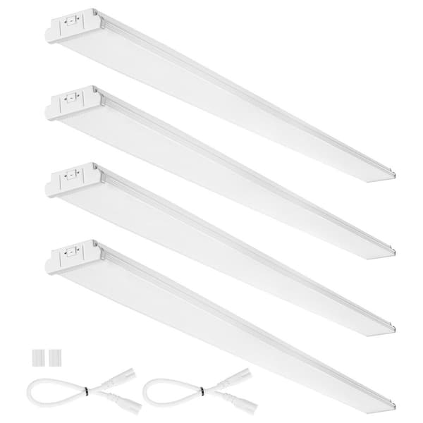 8ft. LED Wraparound Light 10000LM Flush Mount Shop Light 4-Pack 94.5 in. 6500K Integrated LED Ceiling Lighting (White)