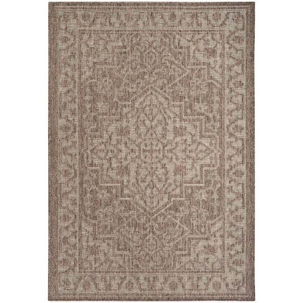 Tulum Brown 4 ft. x 6 ft. Center medallion Contemporary Area Rug