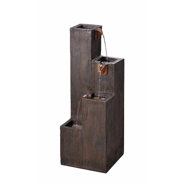 Kenroy Home Lincoln Resin Wood Grain Indoor/Outdoor Floor Fountain