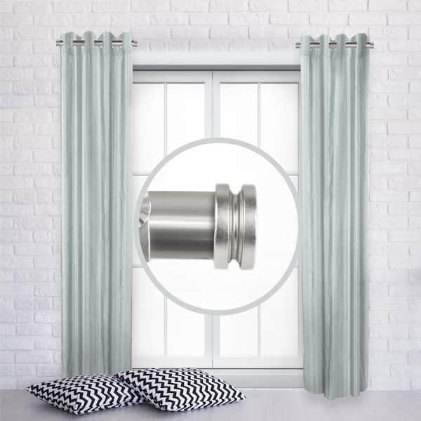 Rod Desyne Bun 12 in. - 20 in. L Adjustable 1 in. Dia Single Side Window Curtain Rod in Satin Nickel (Set of 2)