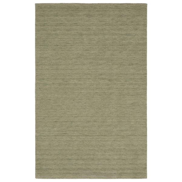 6 ft. x 9 ft. Green Solid Color Washable Area Rug