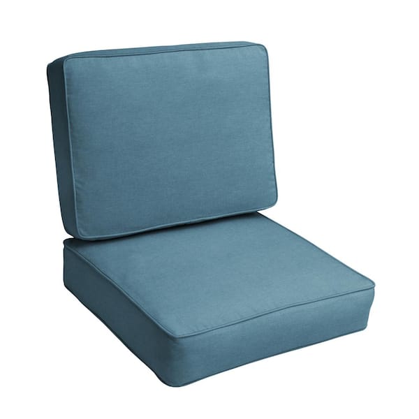SORRA HOME 23.5 x 23 Deep Seating Outdoor Corded Cushion Set in Sunbrella Spectrum Denim