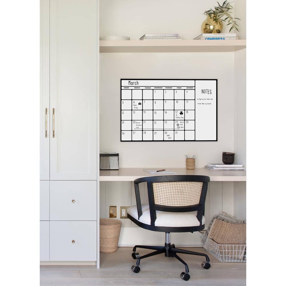 Large Black and White Dry Erase Wall Calendar