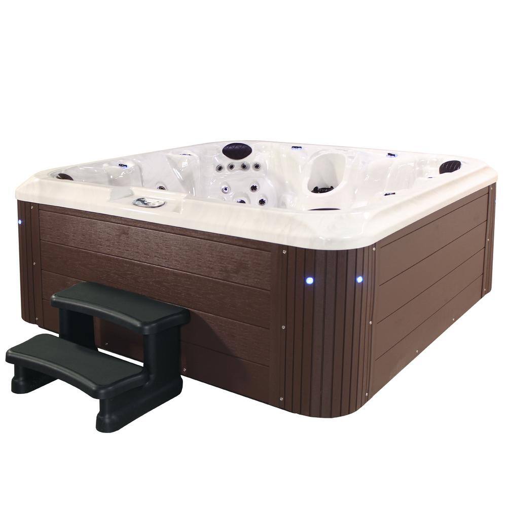 Grand Banks 6-Person Espresso Acrylic Hot Tub with LED Lighting