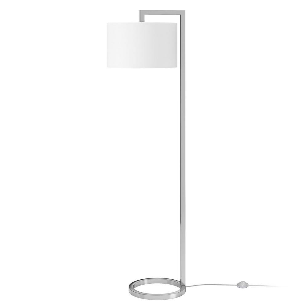 Polished Nickel 64" Floor Lamp with Drum Shade