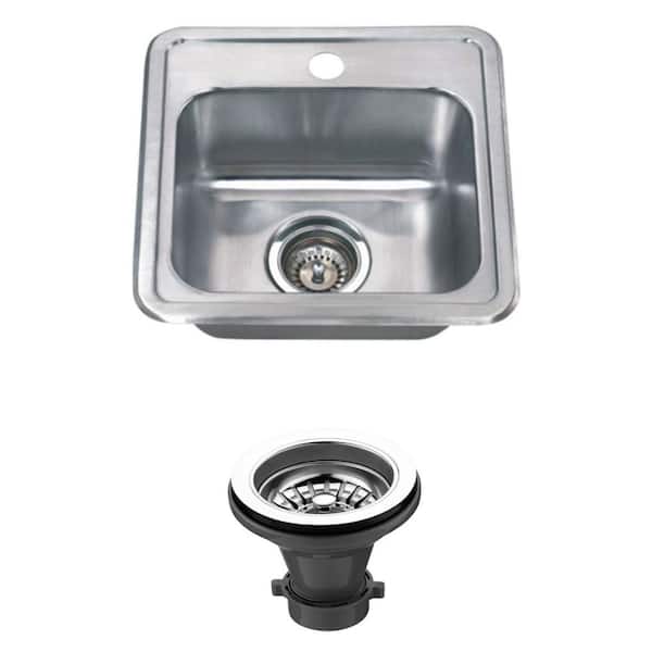 Craftsmen Series Drop-In Stainless Steel 15 in. Single Bowl kitchen Sink Package
