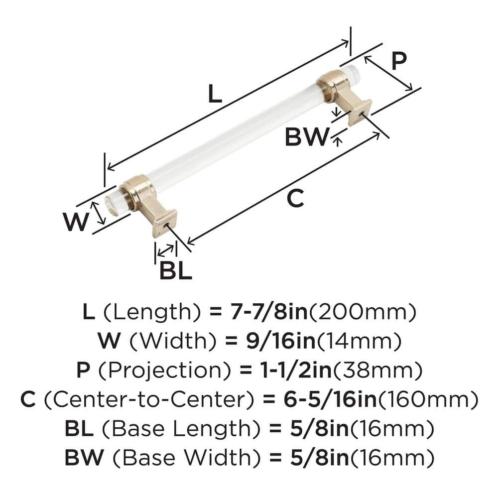 Clear and Champagne Bronze 6-5/16" Bar Pull