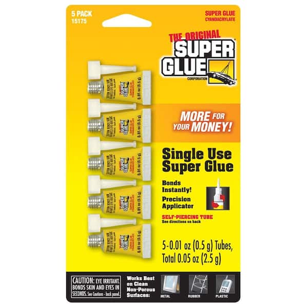 Super Glue 0.01 oz. Super Glue Single Use Minis, (5) 0.01 oz. Tubes per card (12-Pack)
