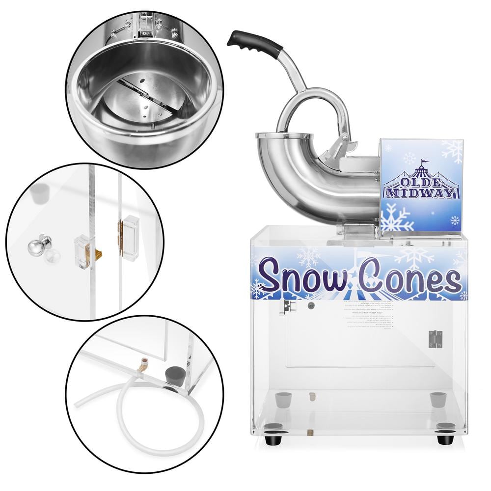 Heavy Duty White Stainless Steel Countertop Snow Cone Maker