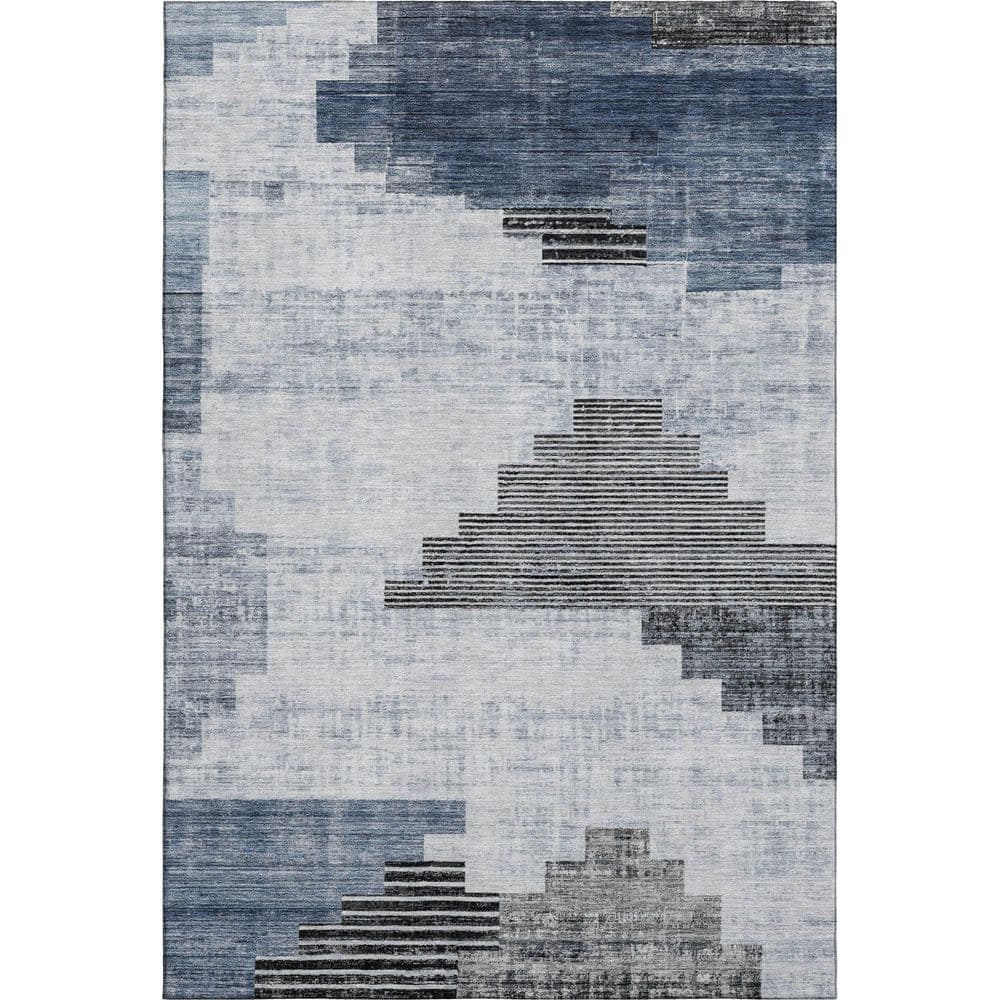 Mayfield Premium Machine Washable Abstract AMF1829 Blue 3 ft. x 5 ft. Area Rug price history on PriceWatchPro