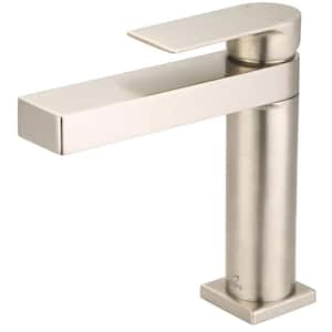 Single Handle Single Hole Bathroom Faucet in Brushed Nickel