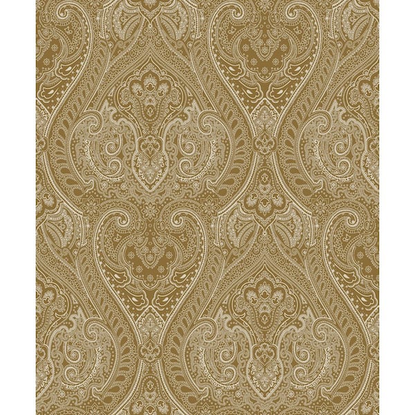 Unbranded Zen Collection Gold Lace Damask Metallic Sheen Finish Non-Pasted Non-Woven Wallpaper Sample