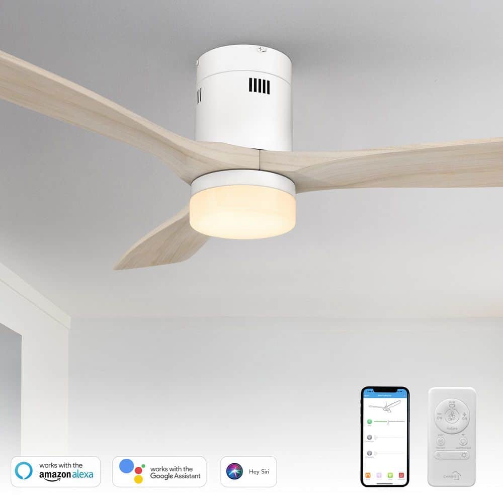 Striver 52 in. Dimmable LED Indoor/Outdoor White Smart Ceiling Fan with Light and Remote, Works with Alexa/Google Home