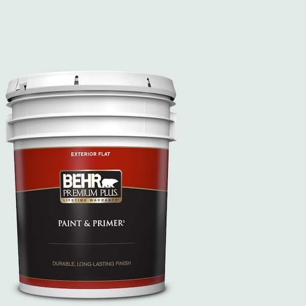 BEHR PREMIUM PLUS 5 gal. #W-D-520 Clear View Flat Exterior Paint & Primer