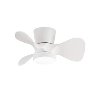 Rollo 22 in. Integrated LED Indoor Space-saving White Ceiling Fan with Light and Remote Control