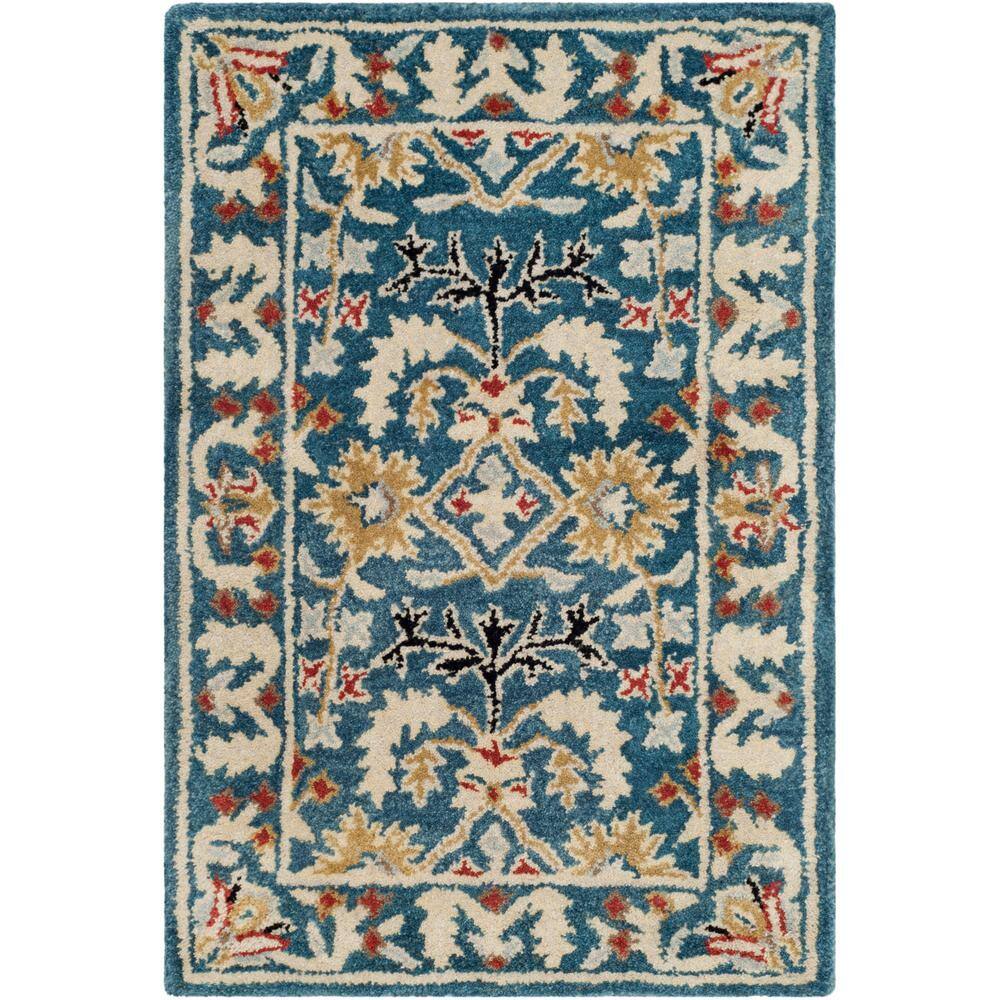 SAFAVIEH Antiquity Dark Blue/Multi 2 Ft. X 3 Ft. Border Area Rug AT64B ...