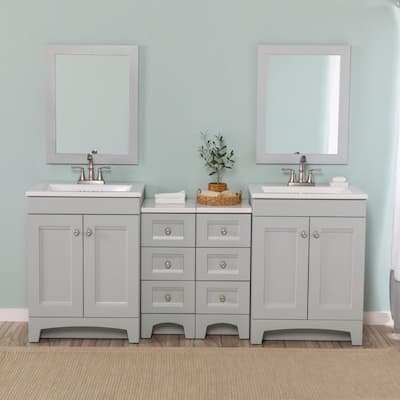 Zeus & Ruta Bath Suite with 36 in. Bathroom Vanity Top Sink Mirror Cabinet  Bathroom Storage Cabinet 2 Soft Closing Doors S-SUITTTBAT - The Home Depot